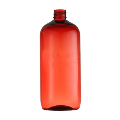 Chai nhựa trong suốt màu đỏ / Miệng chai 24mm / Vật liệu nhựa có thể được sử dụng cho PET / PP / PCR