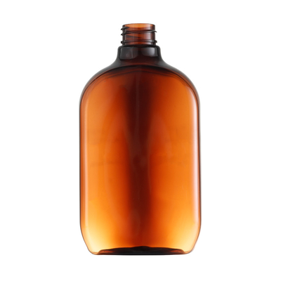 Dập nóng Chai màu hổ phách phẳng 400ML cho y tế