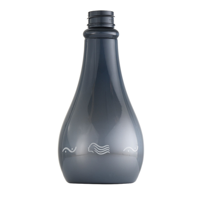 Sản xuất tại Trung Quốc Chai sữa tắm sang trọng màu xám bạc 350ml dành cho thú cưng có hoa văn in Chai dầu gội đầu rỗng